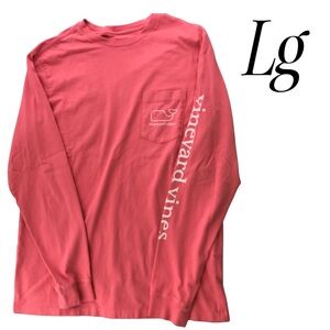 Vineyard Vines Men's Coral Long Sleeve Tee